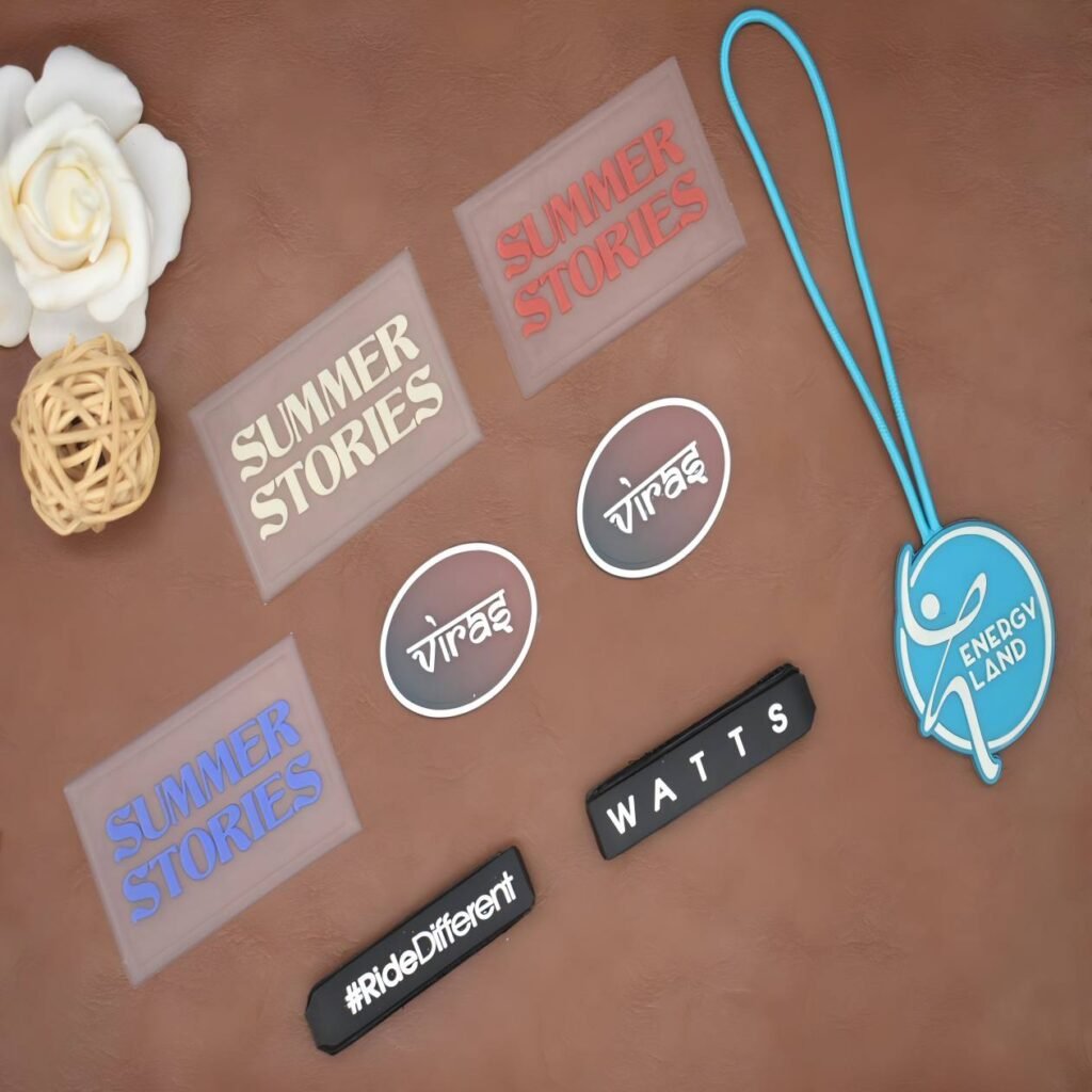 Durable custom 3D silicone rubber labels and zipper pulls for technical outdoor gear and bags